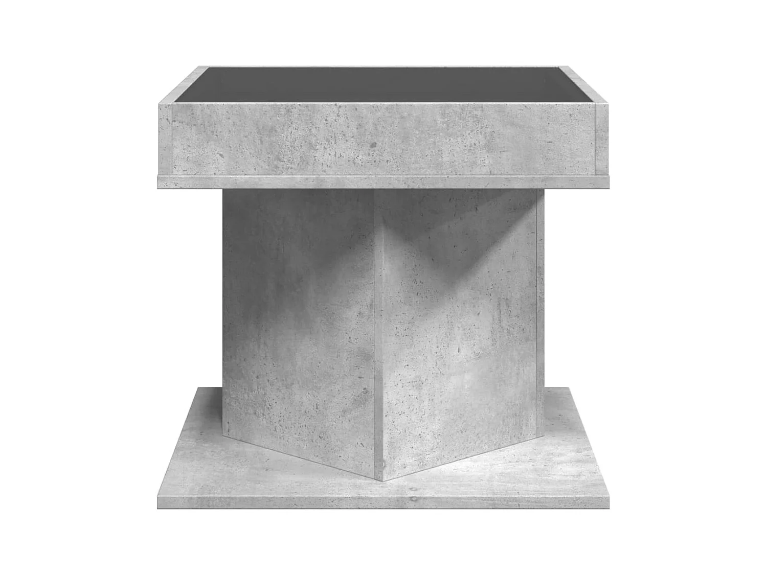 Table basse avec LED gris béton 50x50x45 cm bois d'ingénierie