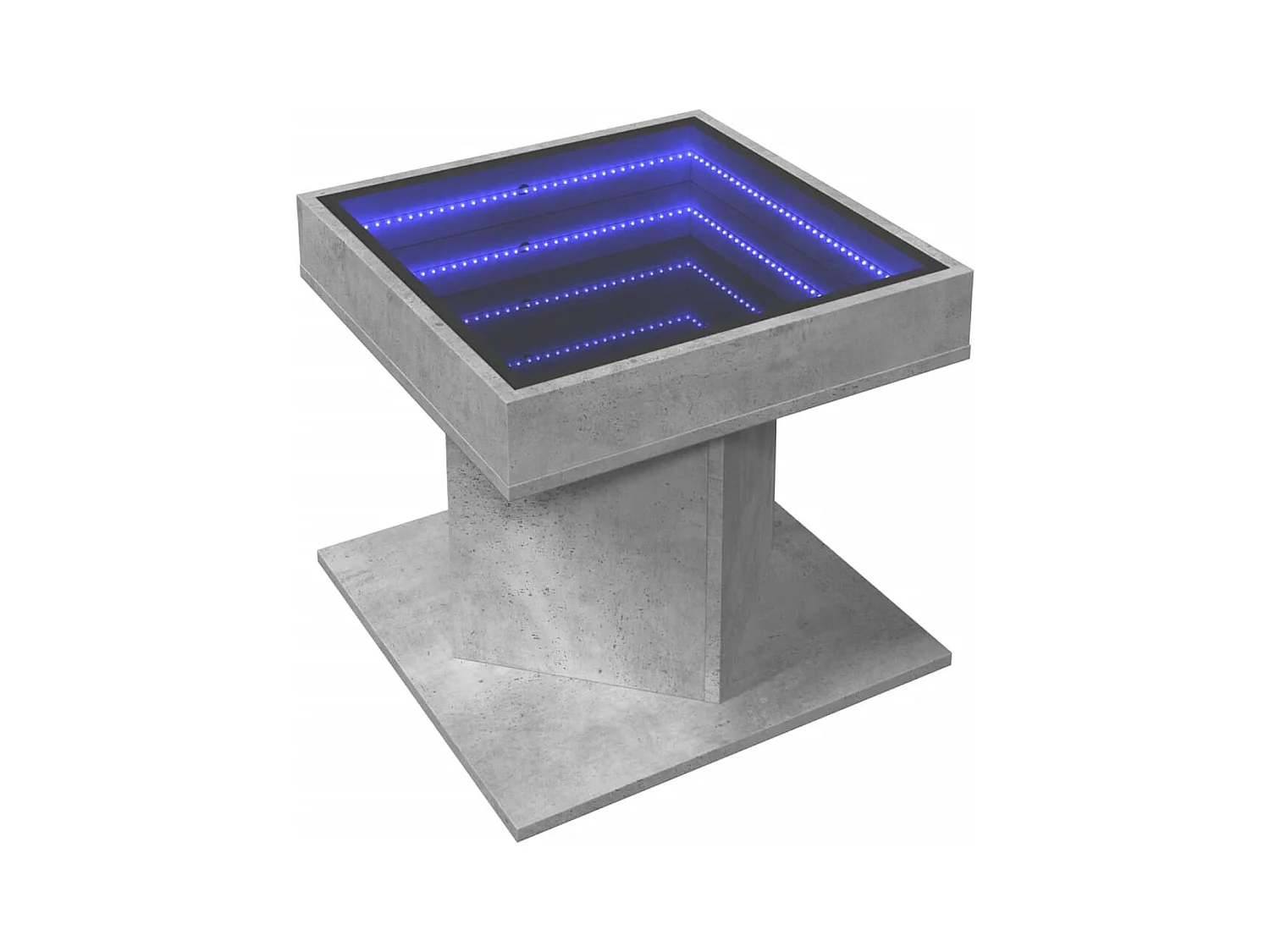 Table basse avec LED gris béton 50x50x45 cm bois d'ingénierie