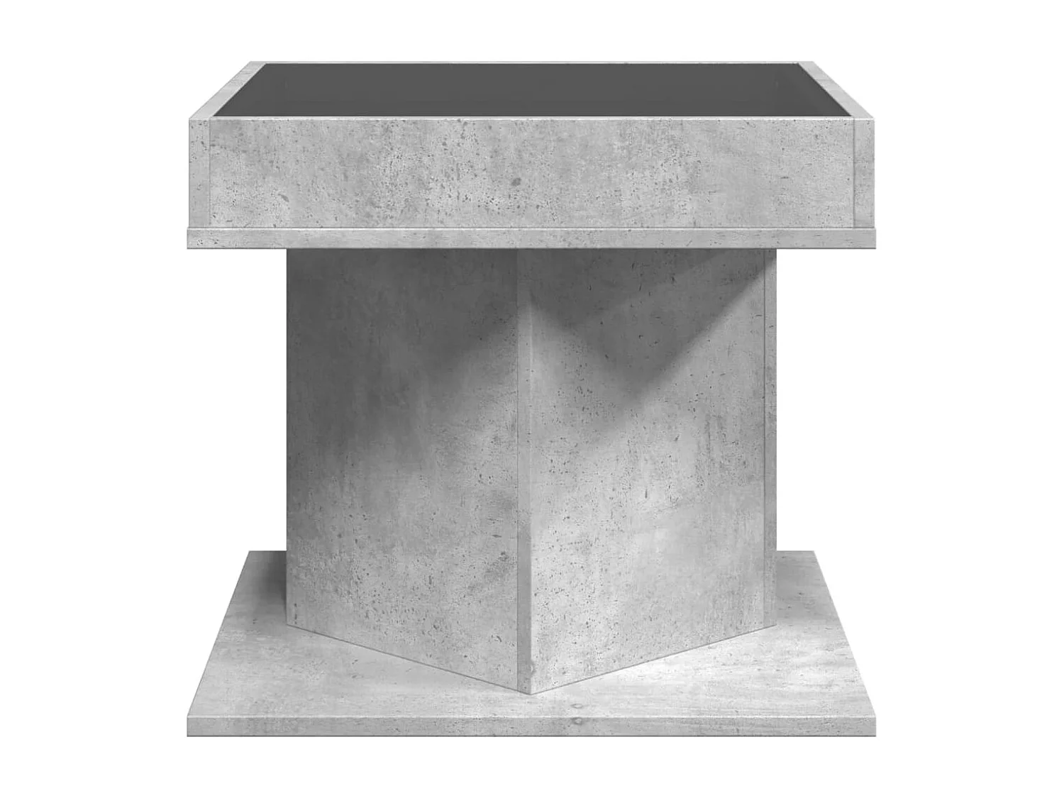 Table basse avec LED gris béton 50x50x45 cm bois d'ingénierie