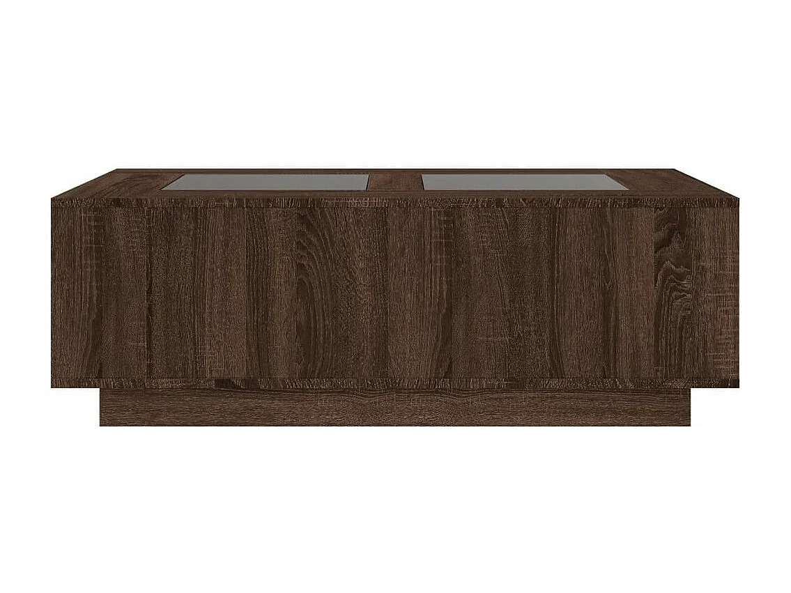 Table basse avec LED infini chêne marron 116x69x40 cm