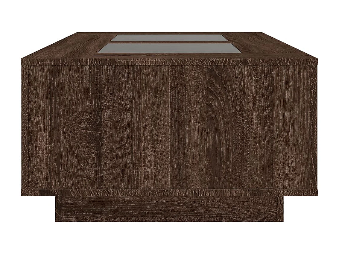 Table basse avec LED infini chêne marron 116x69x40 cm