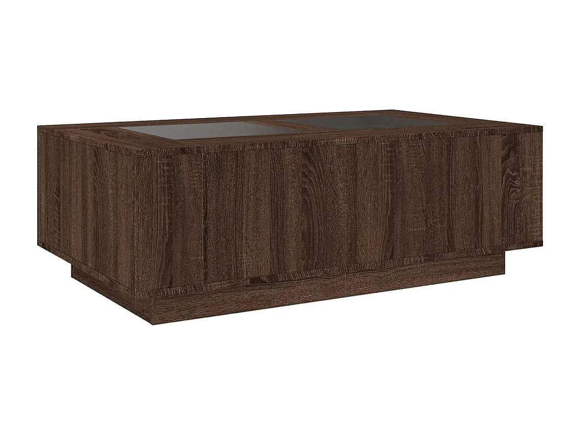 Table basse avec LED infini chêne marron 116x69x40 cm
