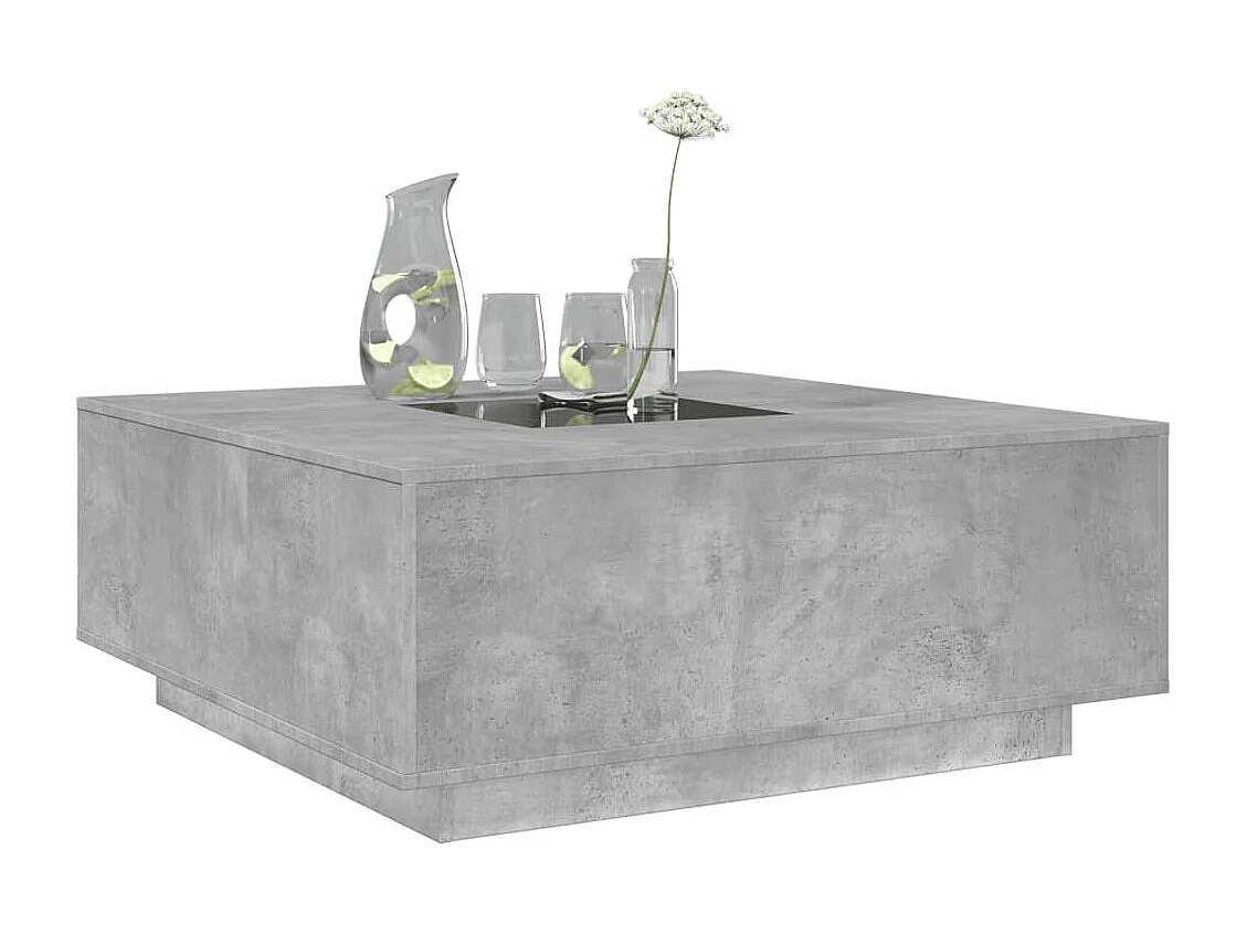 Mesa de centro con Infinity LED gris hormigón 100x100x40 cm