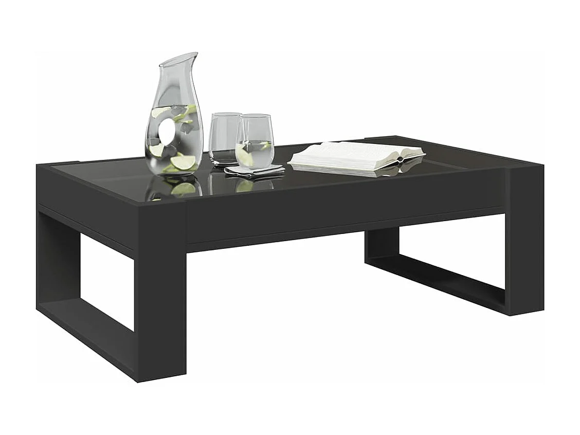 Table basse avec LED infini noir 90x53x30 cm
