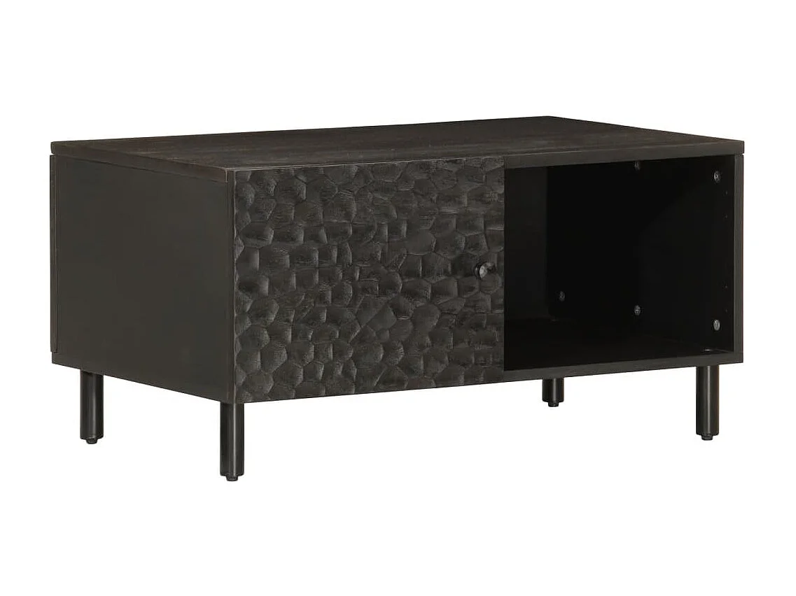 Table basse noir 80x50x40 cm bois massif de manguier