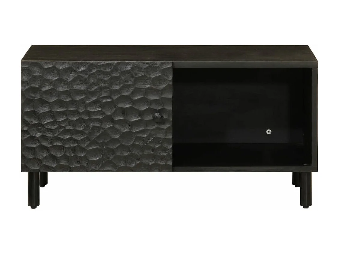 Table basse noir 80x50x40 cm bois massif de manguier