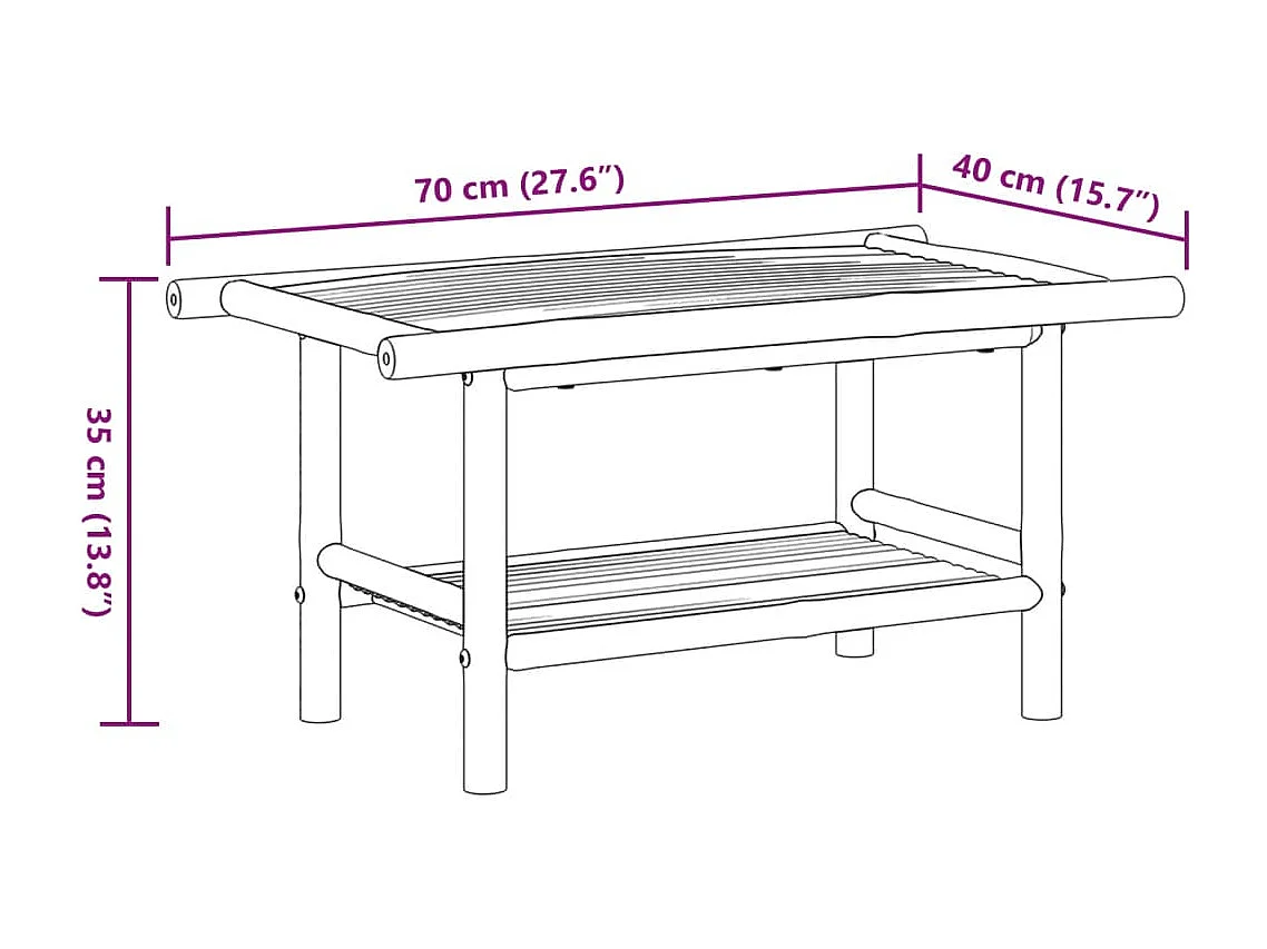 Salontafel 70x40x35 cm bamboe