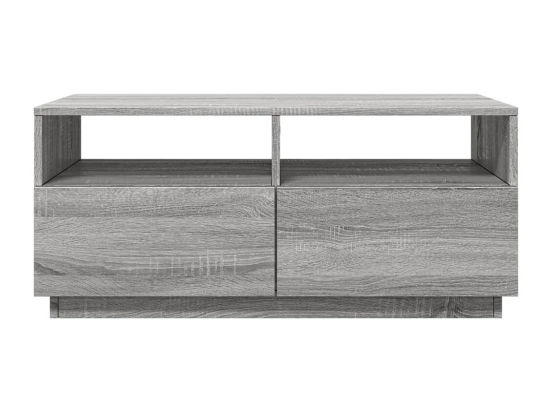 Table basse avec lumières LED sonoma gris 90x49x40 cm