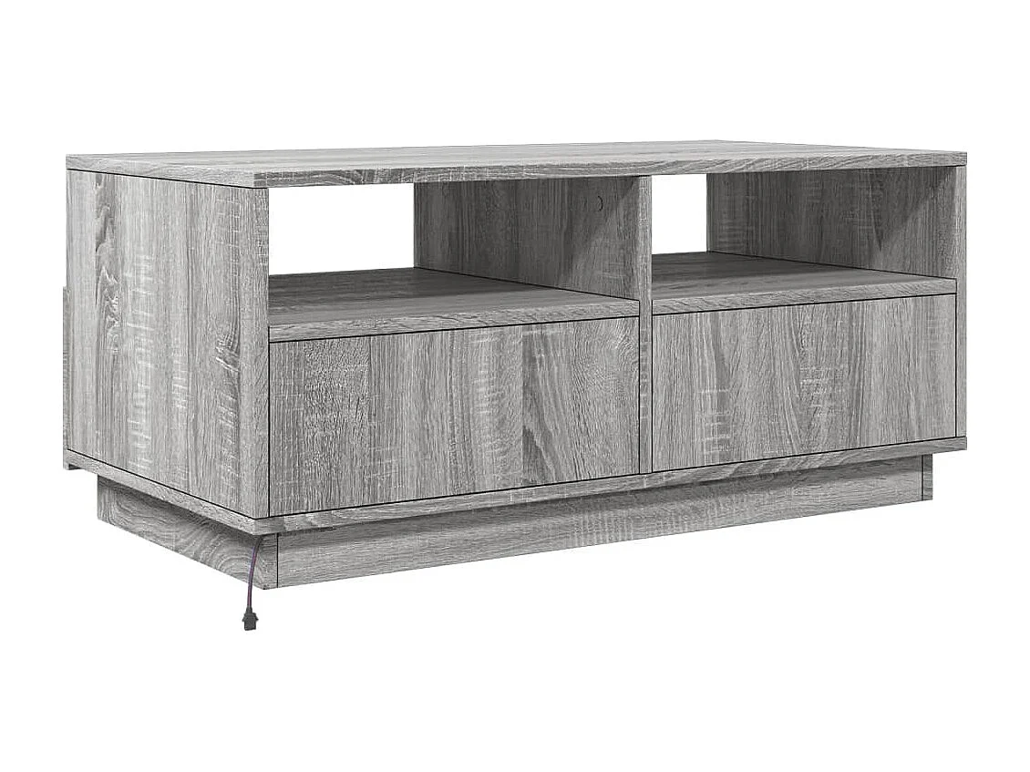 Table basse avec lumières LED sonoma gris 90x49x40 cm