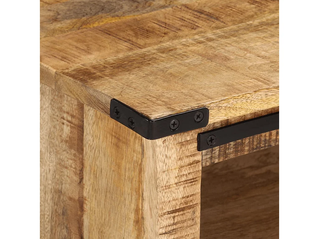 Table basse avec tiroirs 50x50x40 cm bois de manguier massif