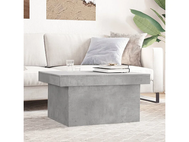 Mesa de centro madera de ingeniería gris hormigón 80x55x40 cm