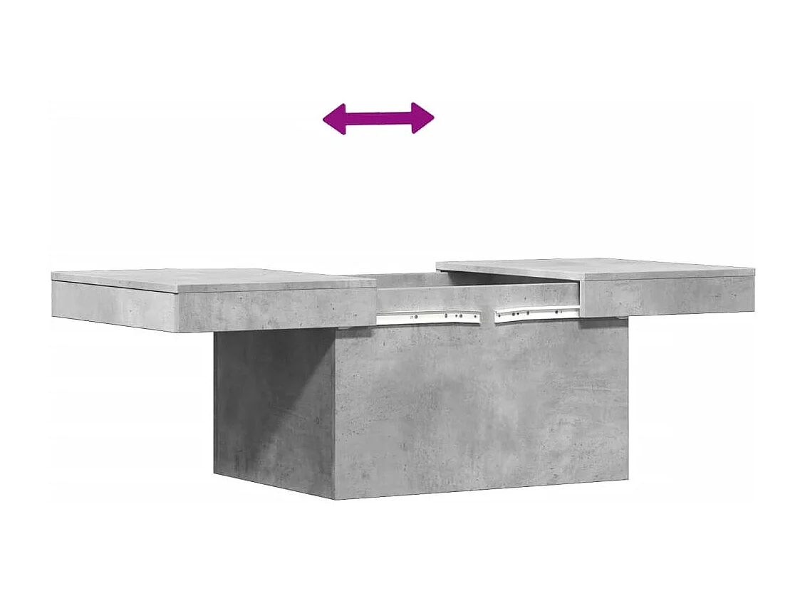 Table basse gris béton 80x55x40 cm bois d'ingénierie