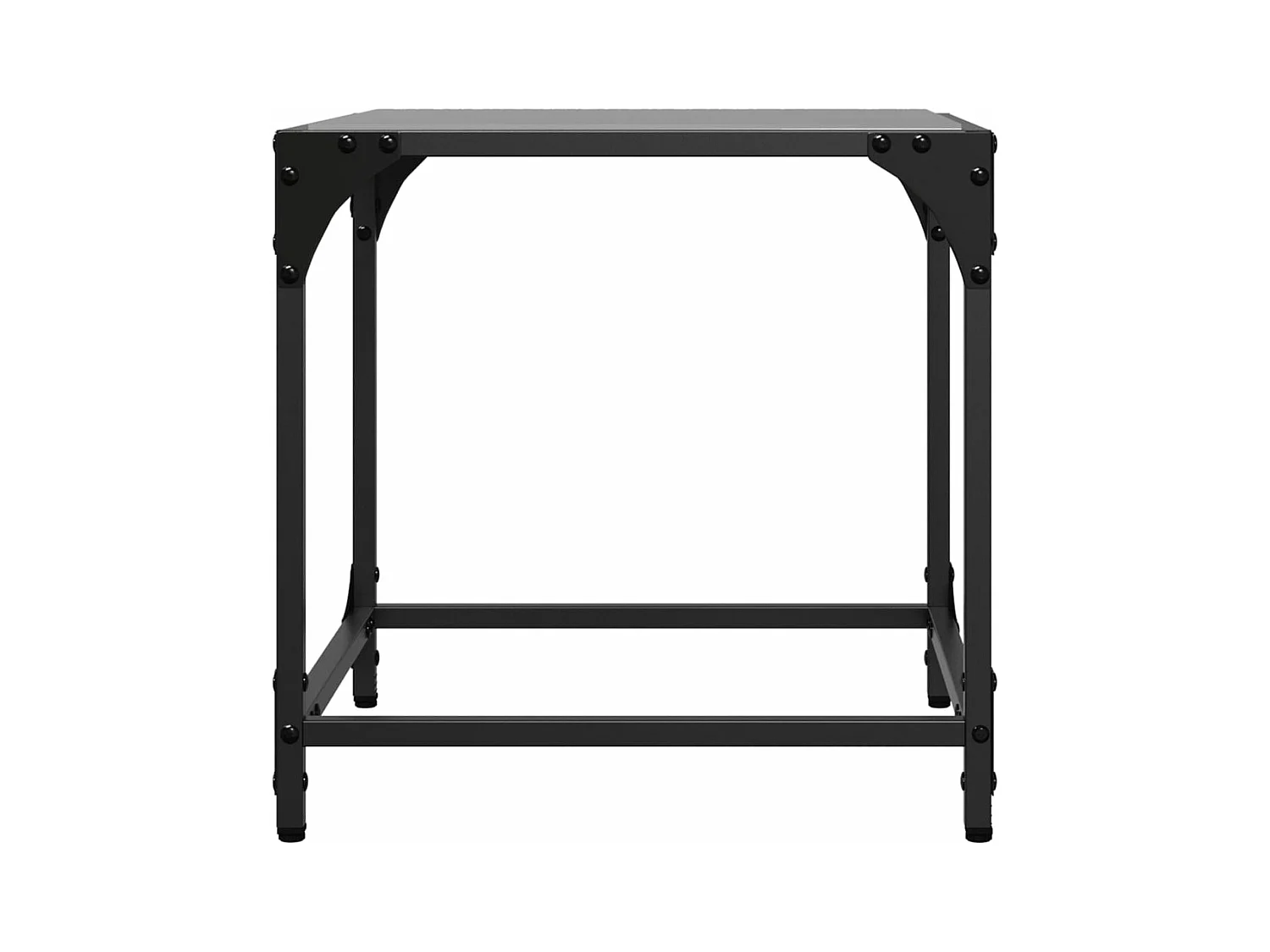 Tables basses avec dessus en verre noir 2 pièces 40x40x40 cm acier