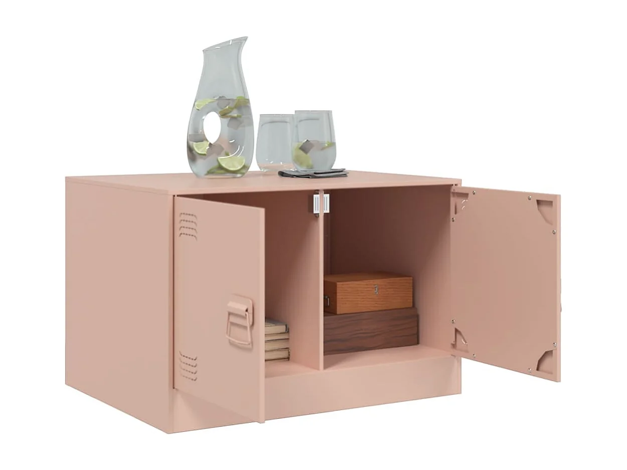 Mesa de centro 67x50x44 cm aço rosa