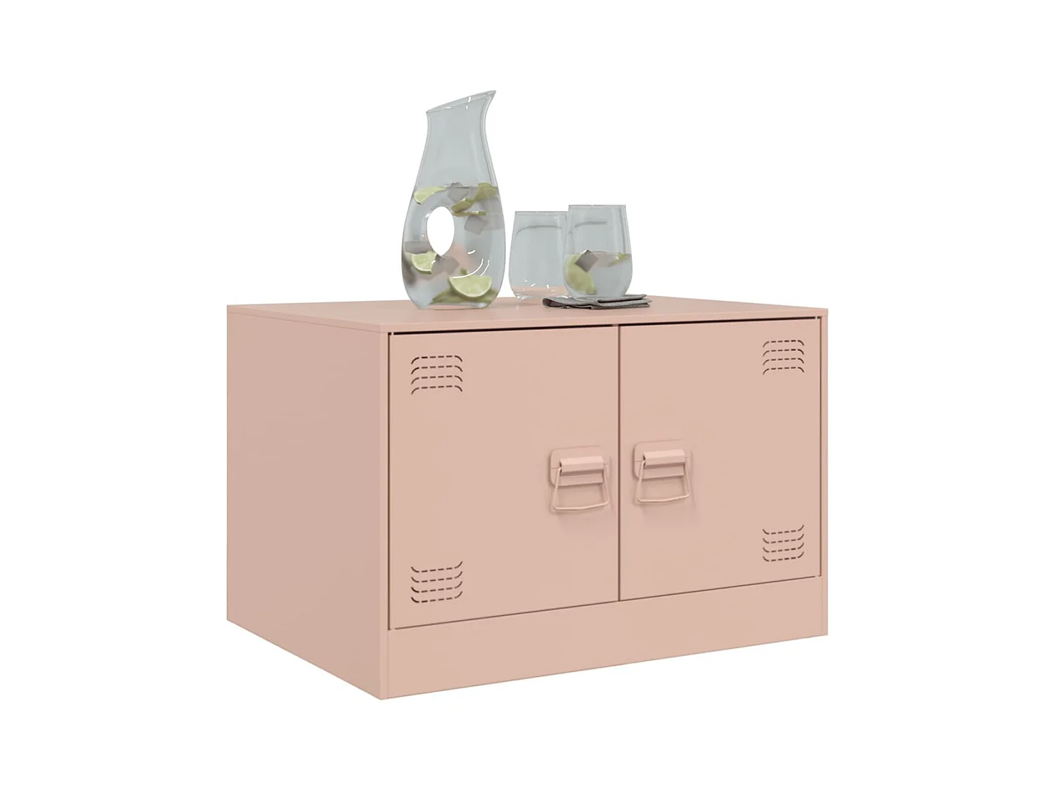 Salontafel 67x50x44 cm staal roze