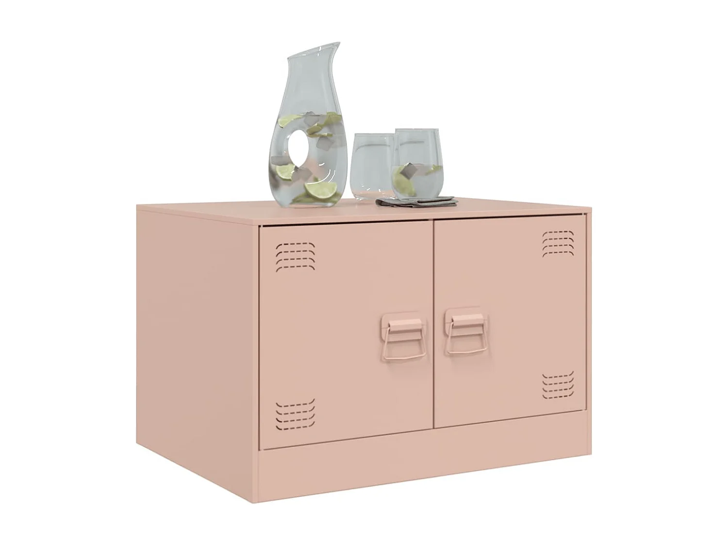 Table basse rose 67x50x44 cm acier