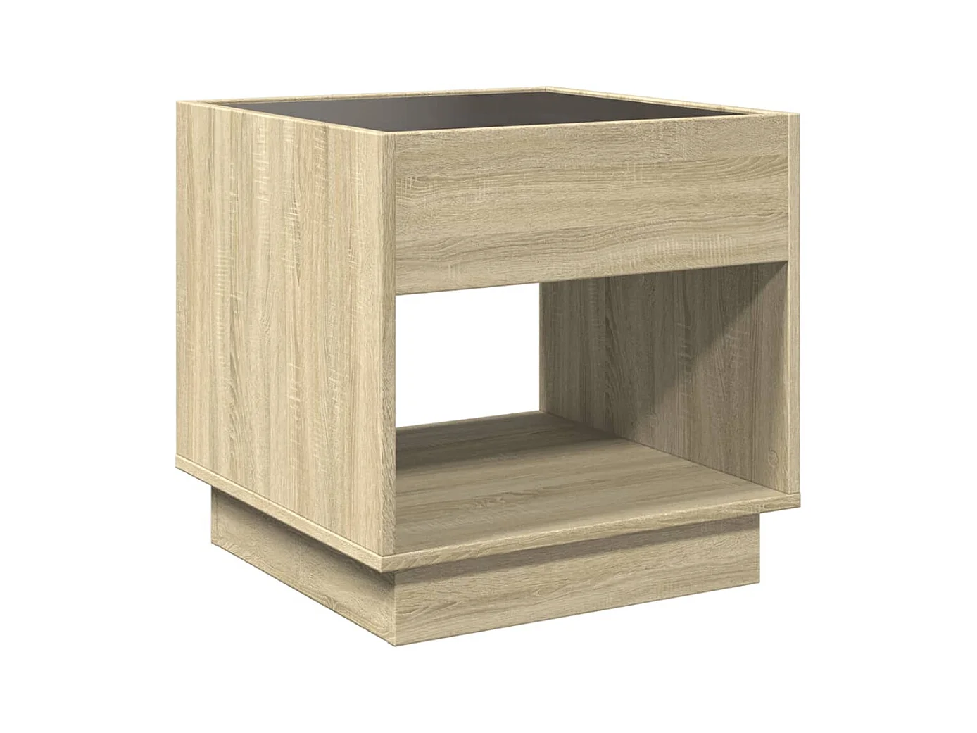 Table basse avec LED infini chêne sonoma 50x50x50 cm