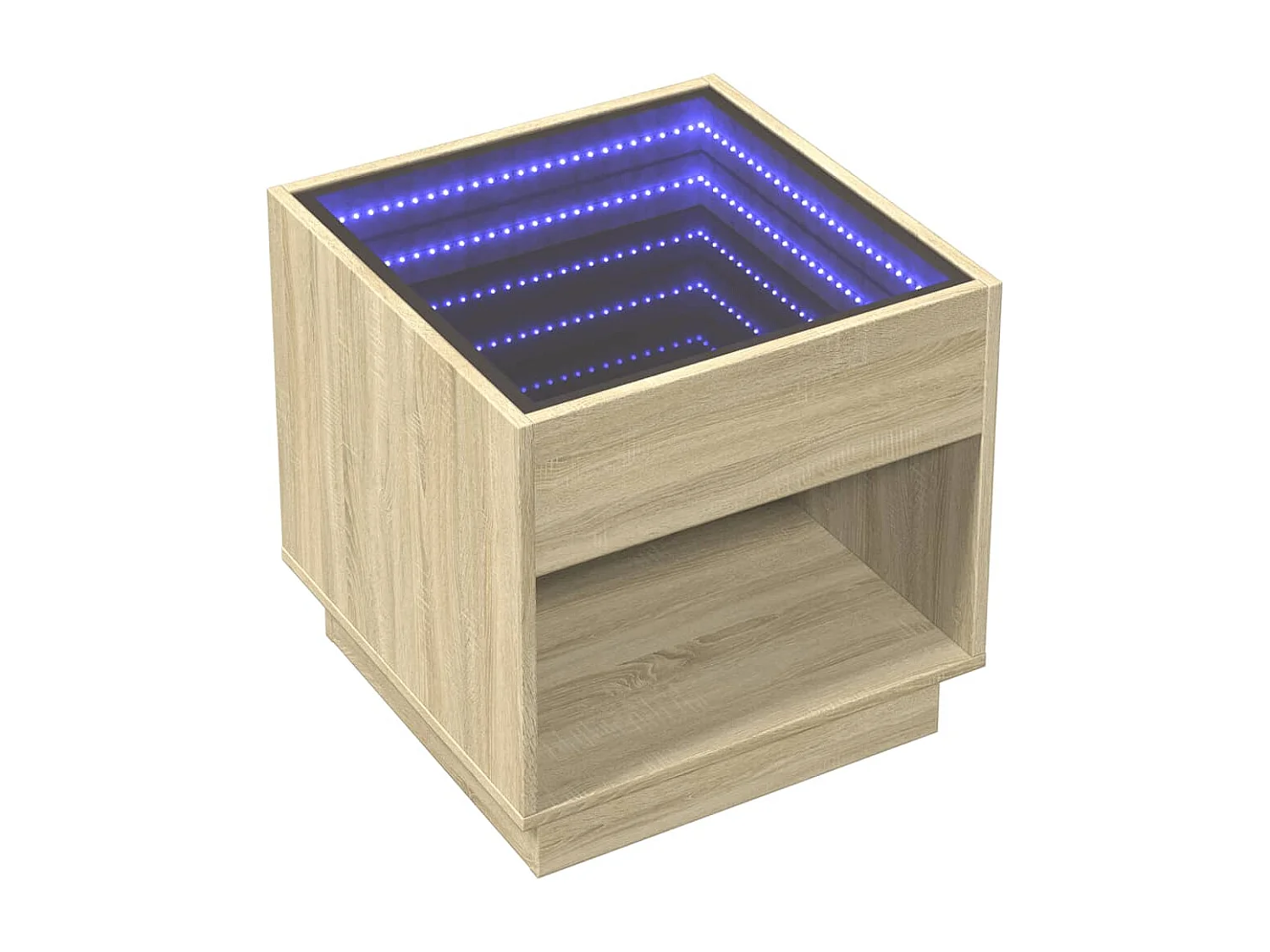 Table basse avec LED infini chêne sonoma 50x50x50 cm