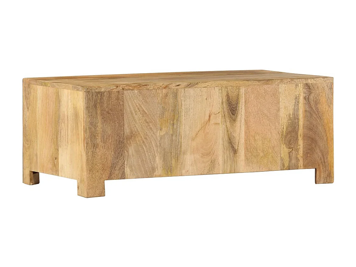 Mesa de centro con 4 cajones madera maciza de mango 90x50x35 cm