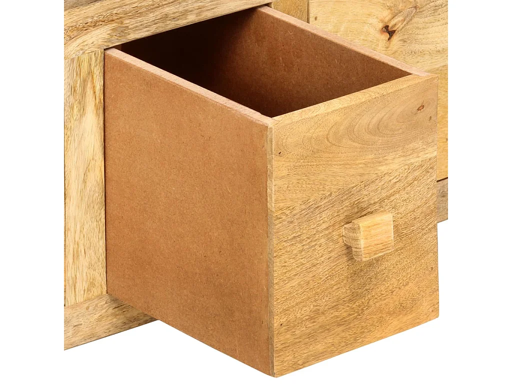 Mesa de centro con 4 cajones madera maciza de mango 90x50x35 cm