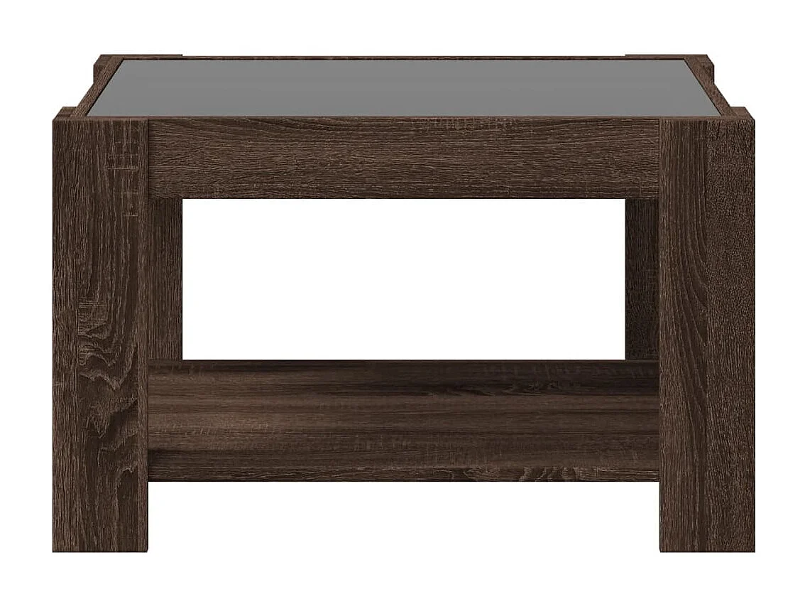 Table basse avec LED chêne marron 73x53x45 cm bois d'ingénierie