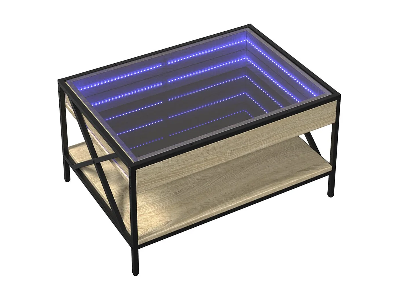 Table basse avec LED infini chêne sonoma 70x50x38 cm