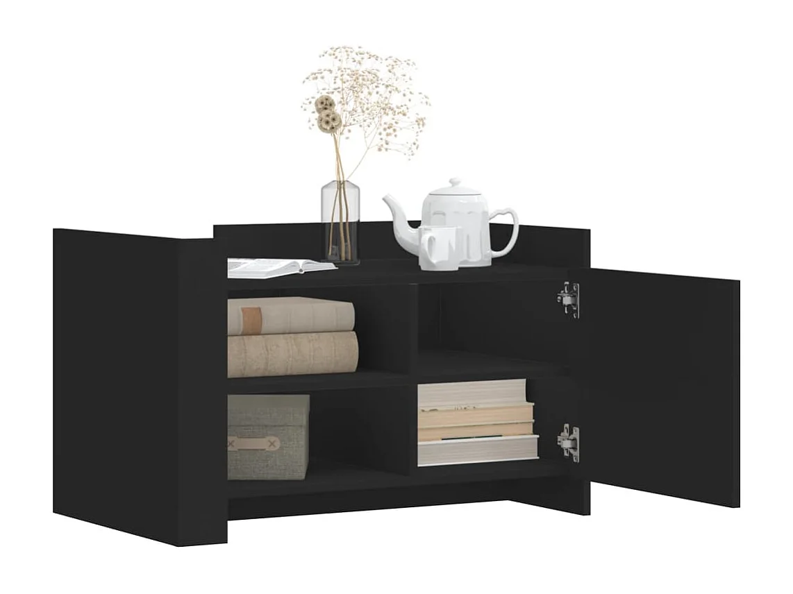 Table basse noir 80x50x50 cm bois d'ingénierie