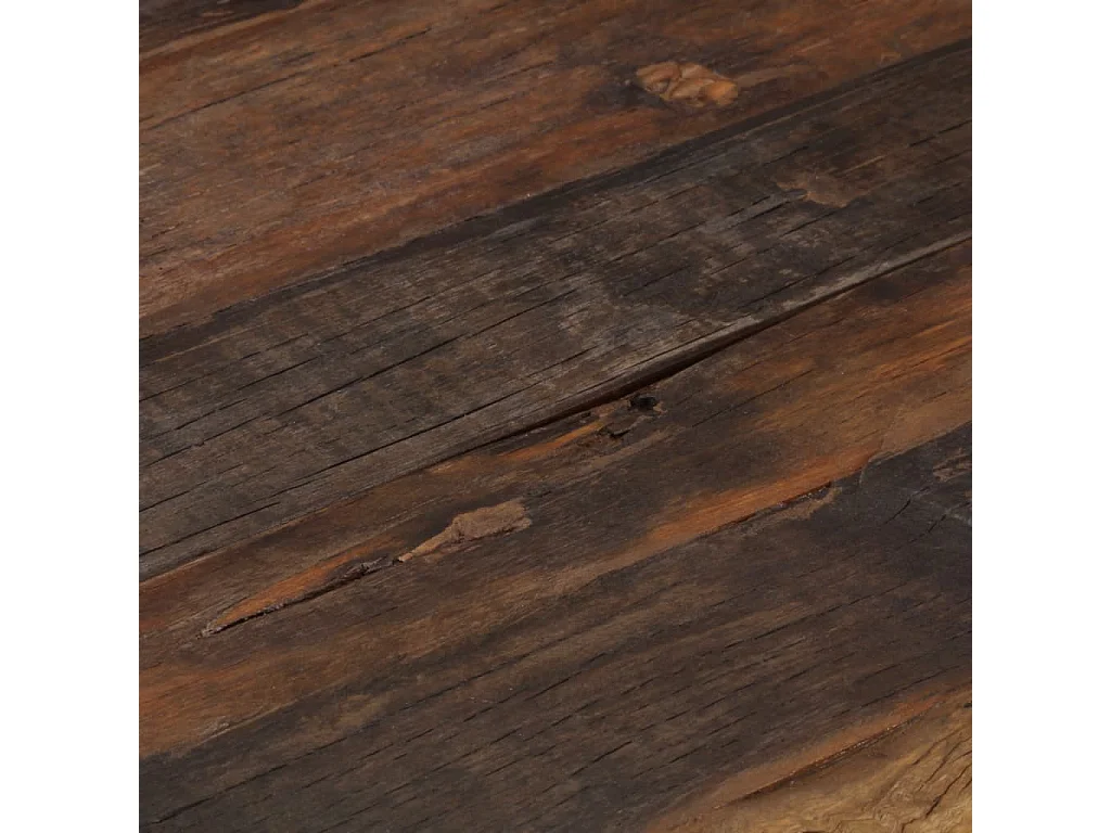 Table basse doré acier inoxydable et bois de mélèze massif