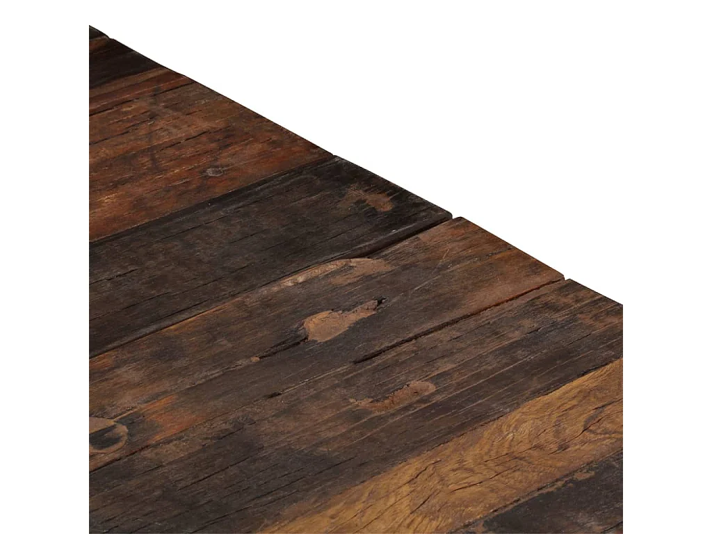 Table basse doré acier inoxydable et bois de mélèze massif