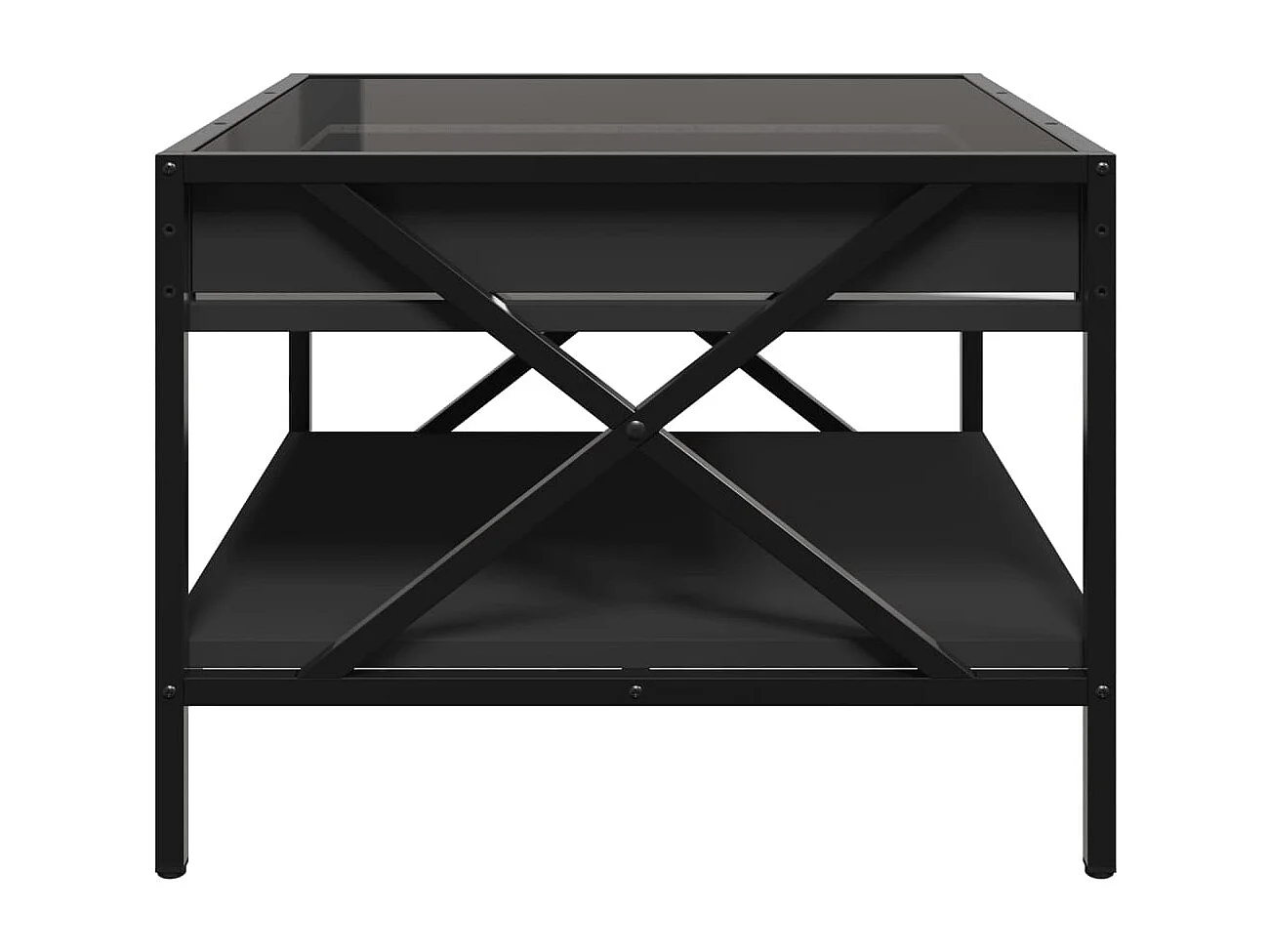 Table basse avec LED infini noir 50x50x38 cm