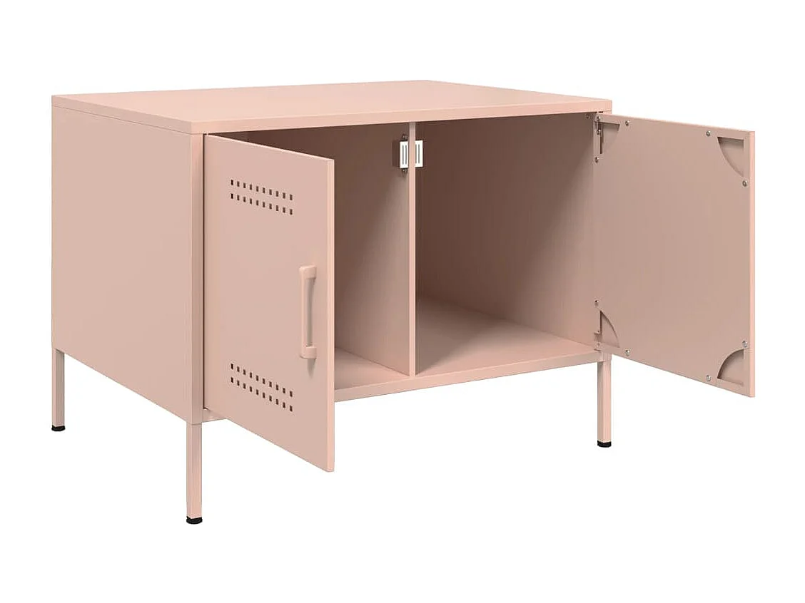 Mesa de centro acero laminado en frío rosa 68x50x50,5 cm