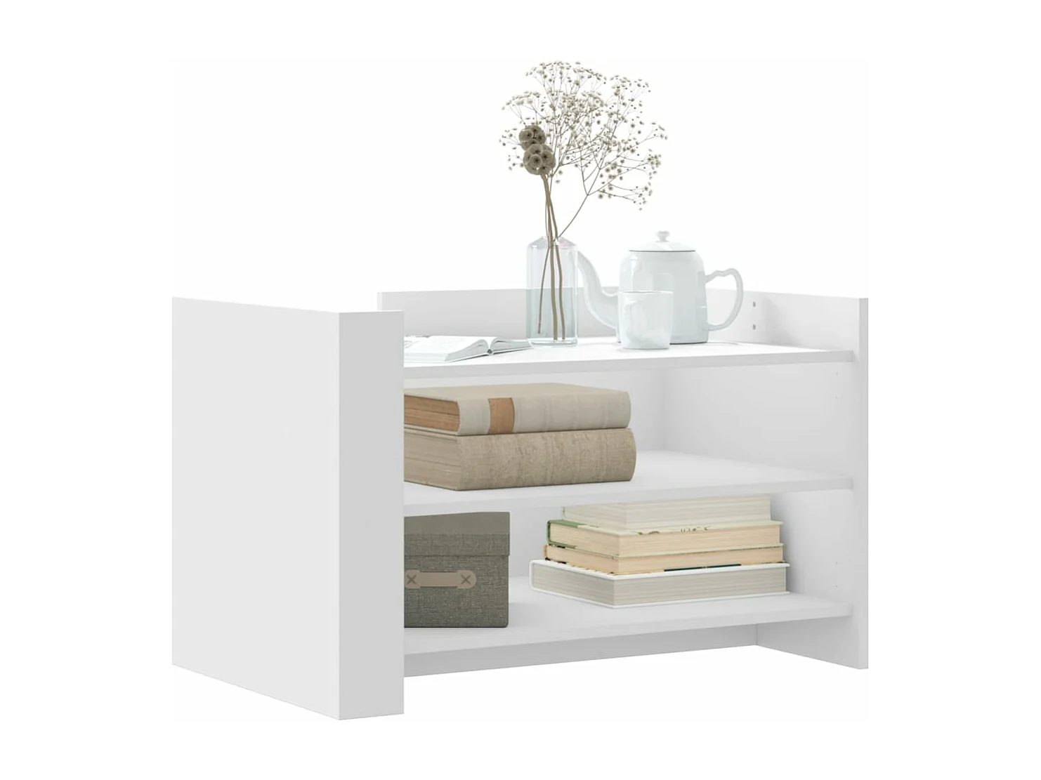 Table basse blanc 80x50x50 cm bois d'ingénierie