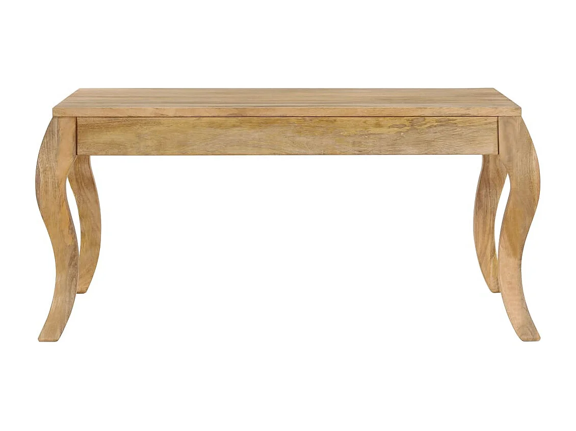 Mesa de centro de madera de mango maciza 80x80x40 cm
