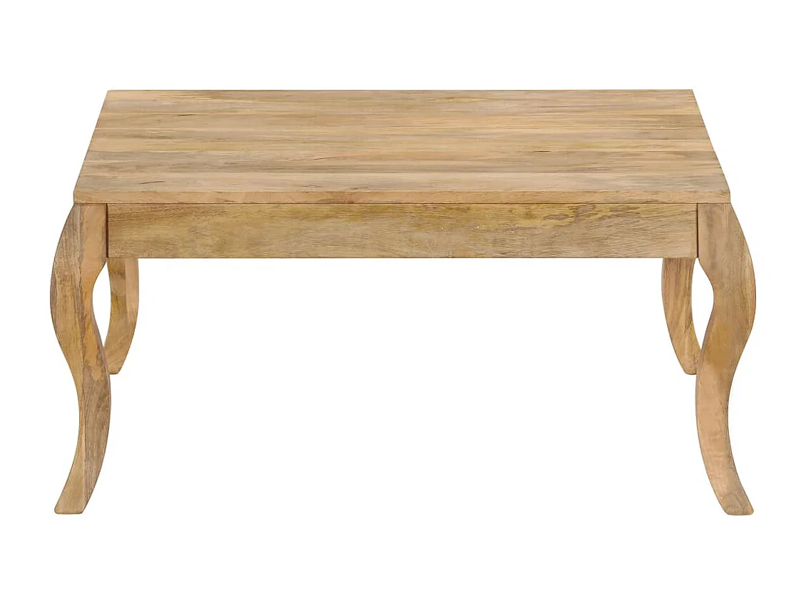 Mesa de centro de madera de mango maciza 80x80x40 cm