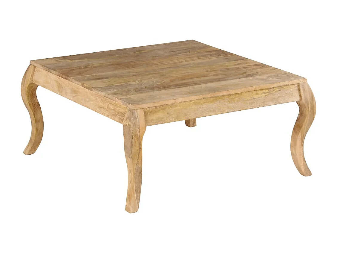 Mesa de centro de madera de mango maciza 80x80x40 cm