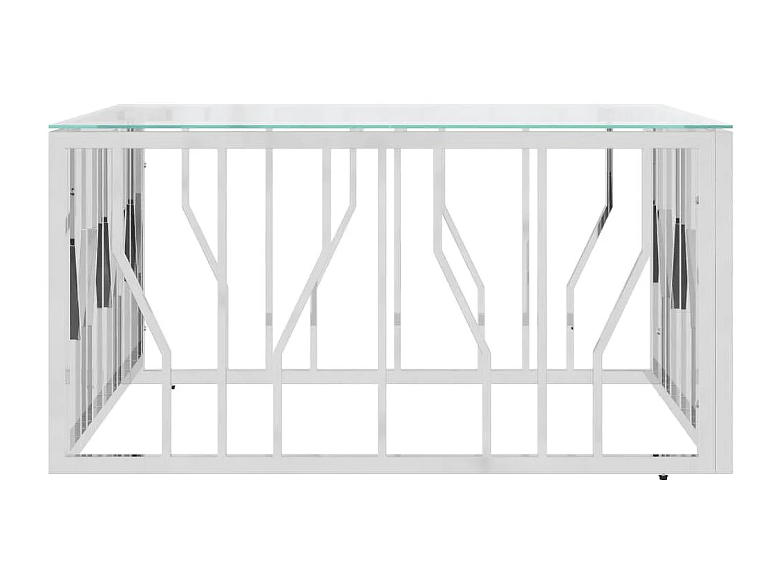 Salontafel 80x80x40 cm roestvrij staal en glas