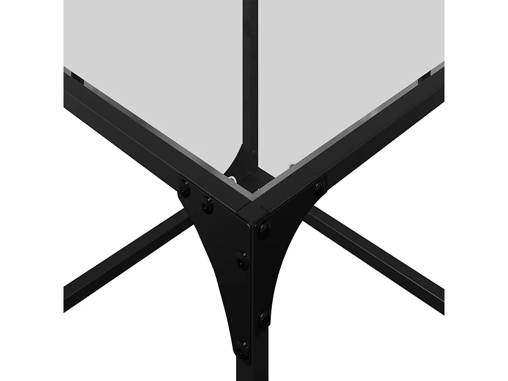 Tables basses gigognes 3 pièces dessus en verre transparent acier