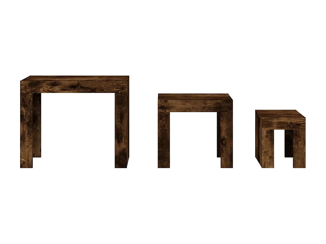 Tables basses gigognes 3 pièces Chêne fumé Bois d'ingénierie