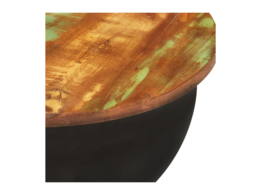 Ensemble de tables basses 2 pièces noir bois récupération massif