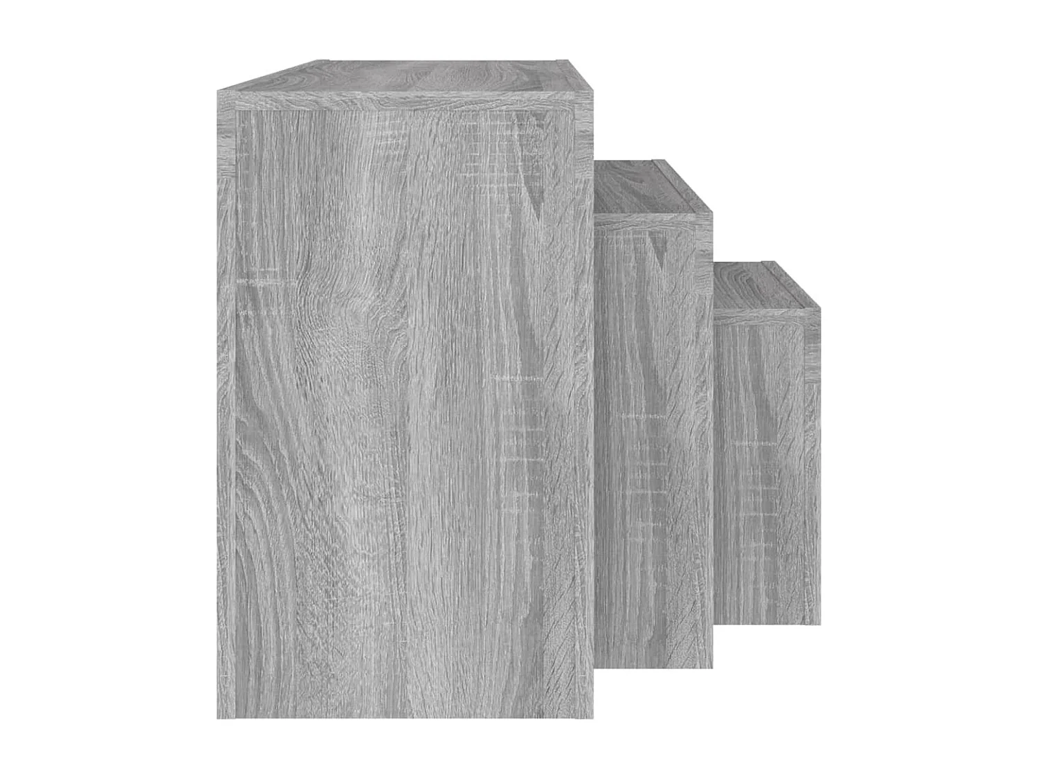 Mesas de centro apilables 3 pzas madera ingeniería gris Sonoma