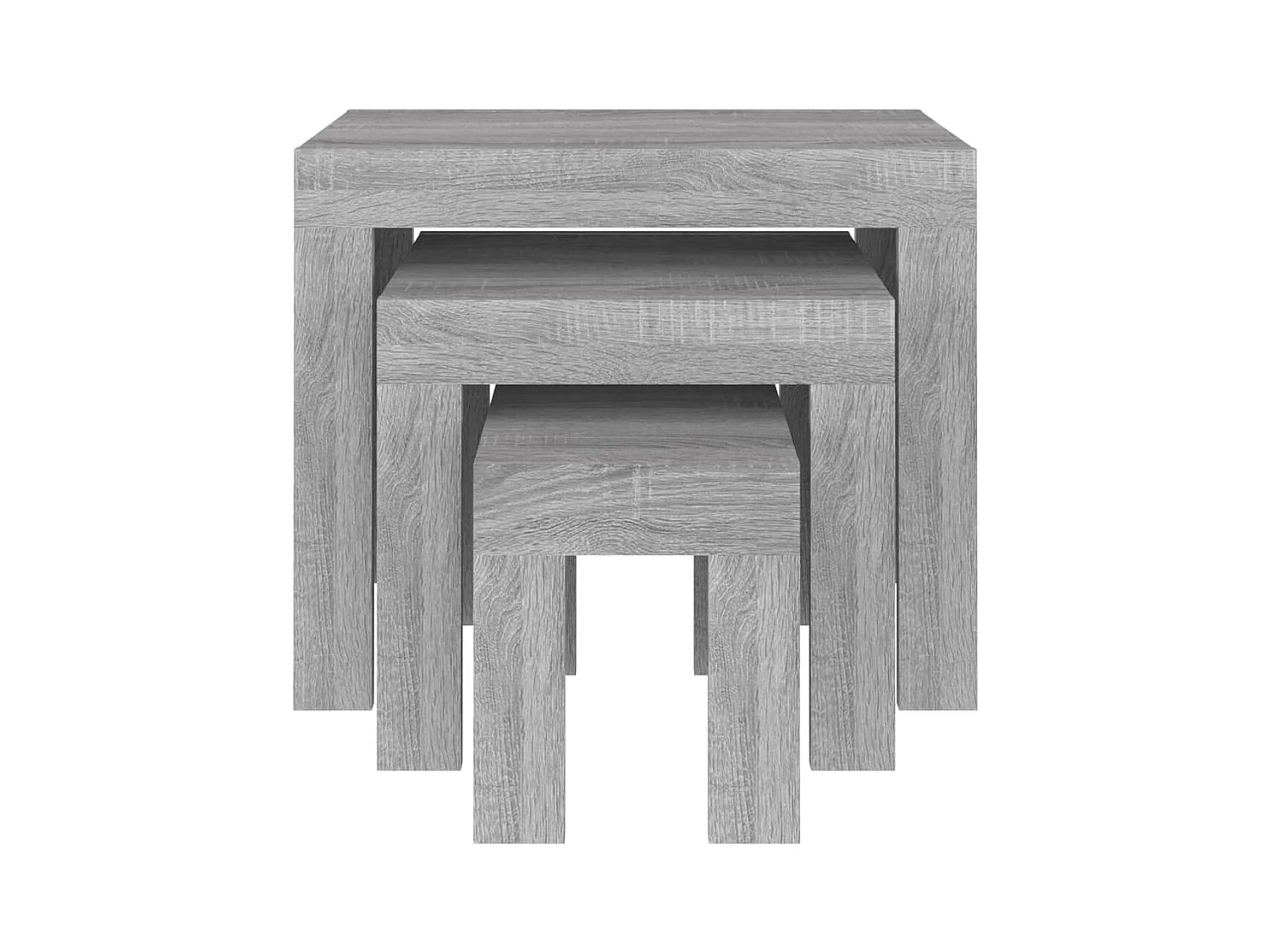 Tables basses gigognes 3 pièces sonoma gris bois d'ingénierie