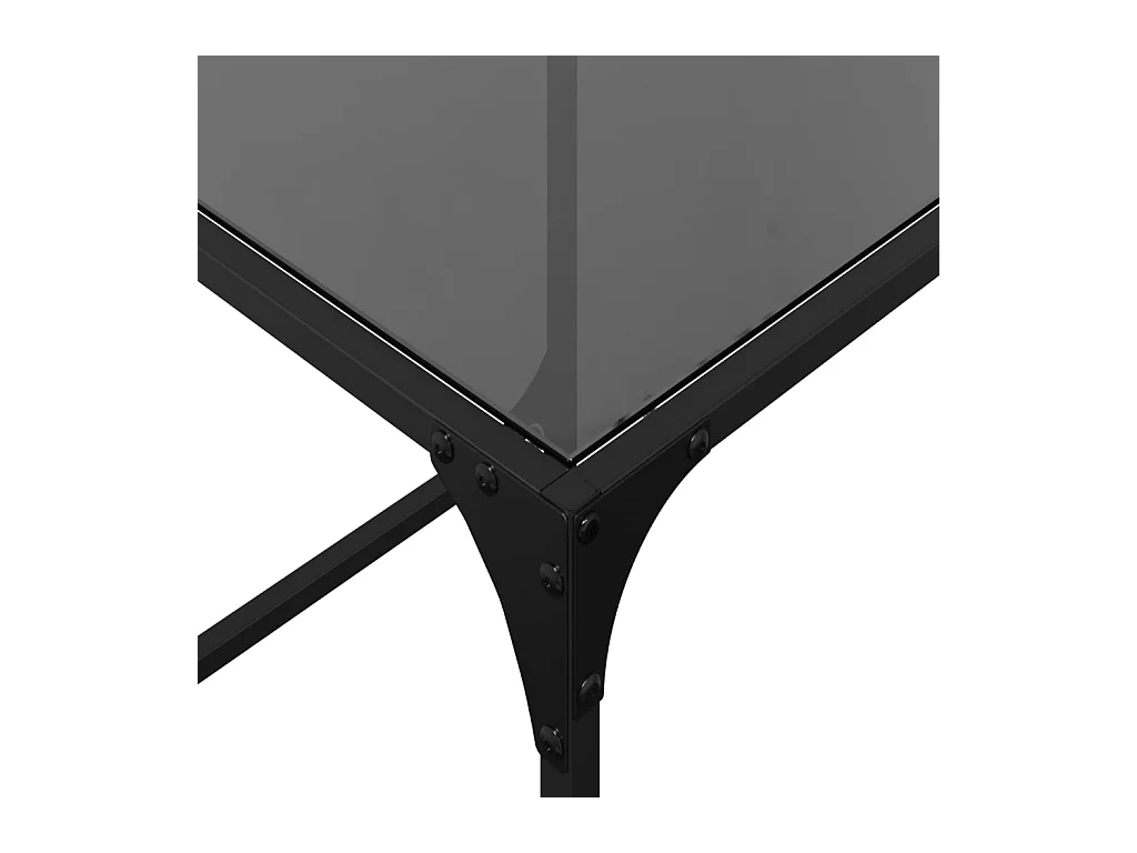 Tables basses gigognes 2 pièces dessus en verre noir acier