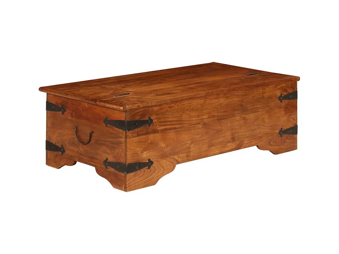 Table basse Bois d'acacia solide avec finition miel 110x55x35cm