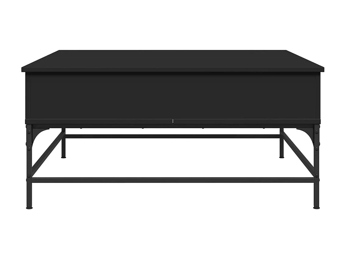 Table basse noir 95x95x45 cm bois d'ingénierie et métal
