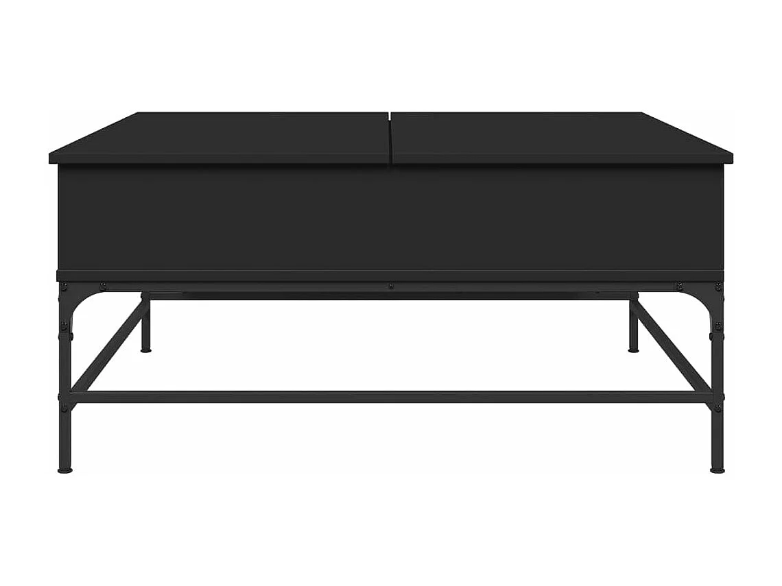 Table basse noir 95x95x45 cm bois d'ingénierie et métal