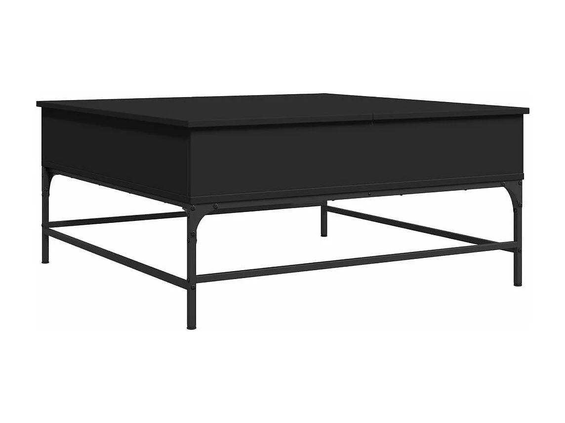 Table basse noir 95x95x45 cm bois d'ingénierie et métal