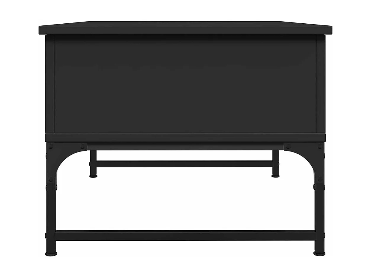 Salontafel 70x50x40 cm bewerkt hout en metaal zwart