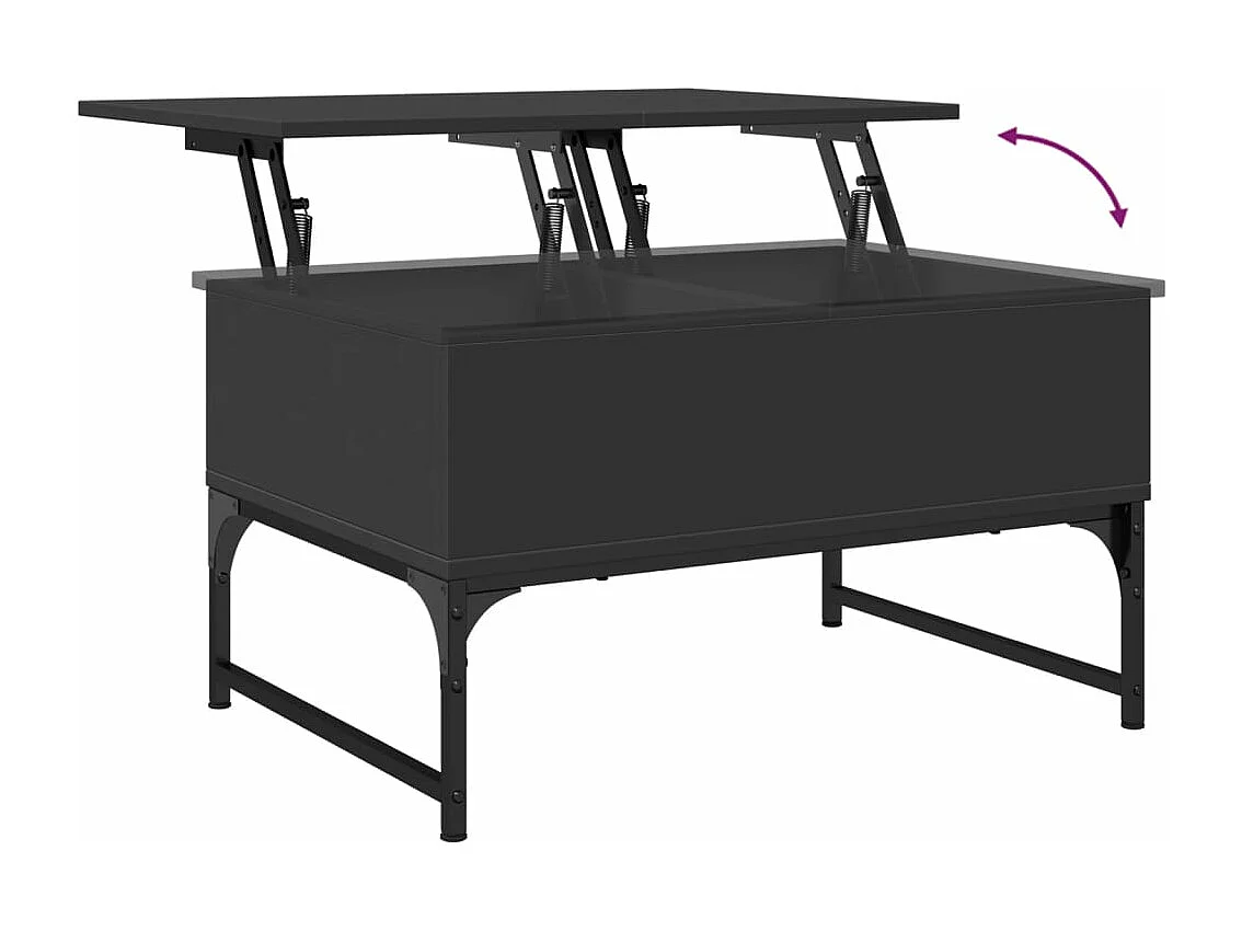 Salontafel 70x50x40 cm bewerkt hout en metaal zwart