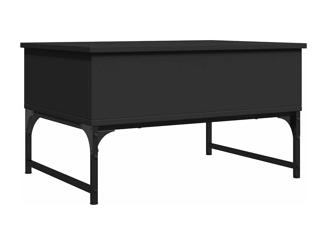 Table basse noir 70x50x40 cm bois d'ingénierie et métal