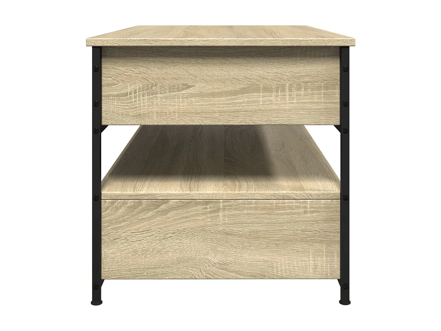 Table basse chêne sonoma 85x50x50 cm bois d'ingénierie et métal